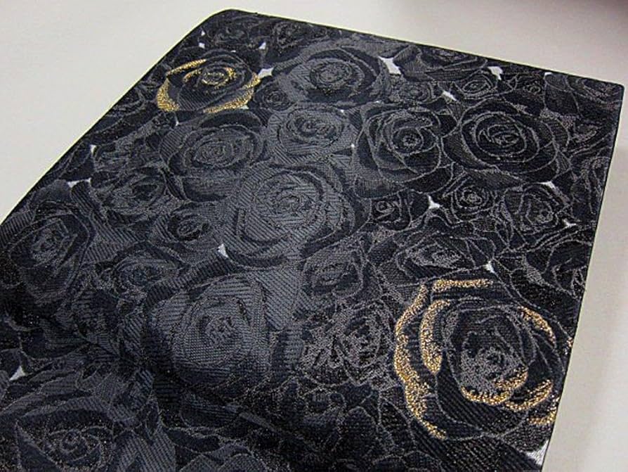 新品　西陣袋帯　満開のバラ【綿芯御仕立付】情熱のバラ 新品西陣袋帯満開のバラ【綿芯御仕立付】情熱のバラ ②